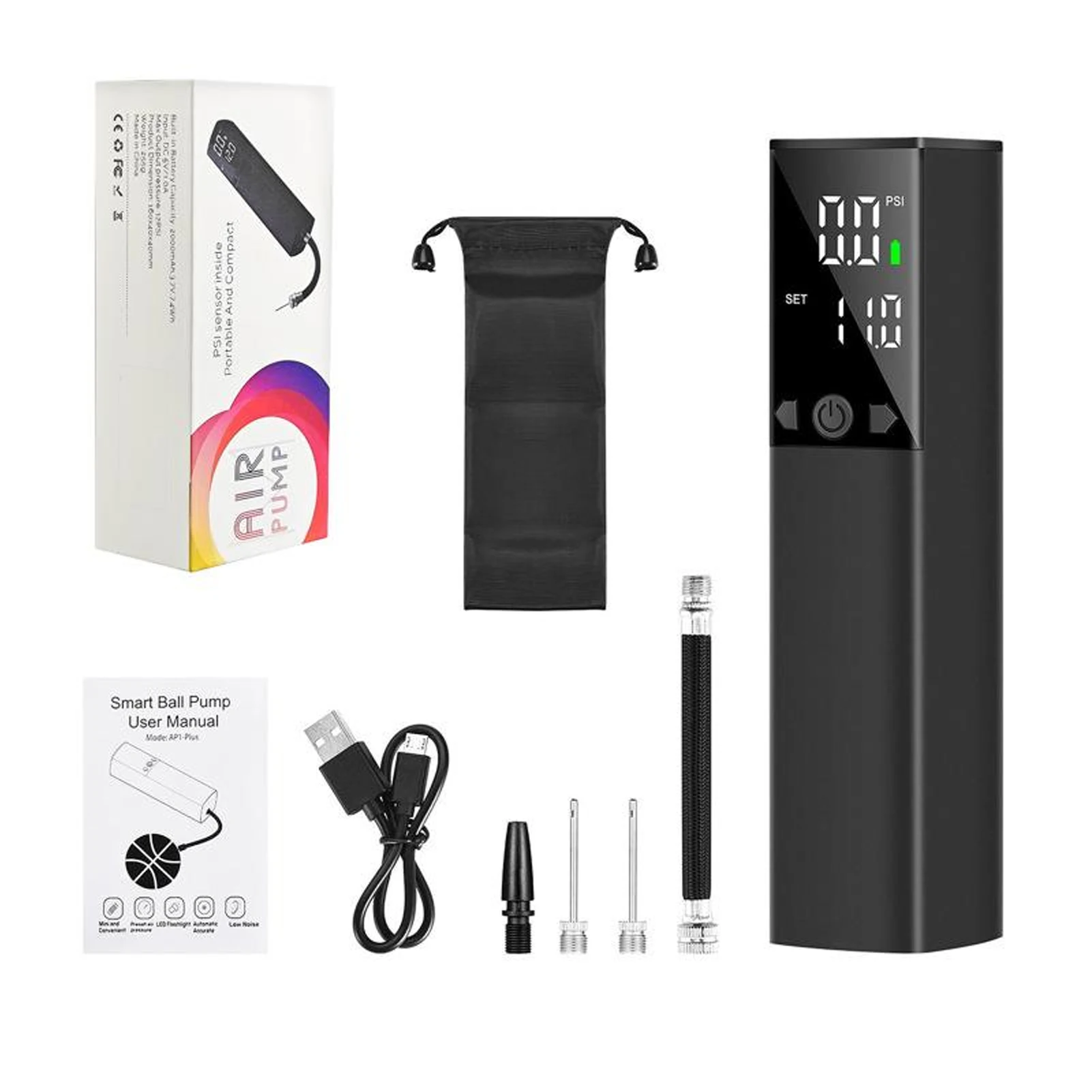 

Ball Pump For Sports Balls Powerful Easy-to USB Charging LCD Display Portable Electric Ball Pump