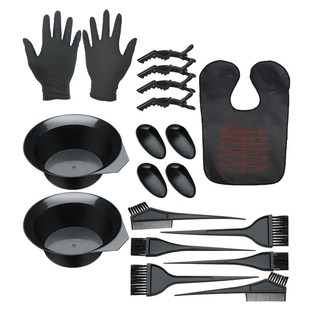 19Pcs Professional Hair Dyeing Coloring Tools Set for Home DIY Salon Barber hair coloring comb hair coloring tools kit