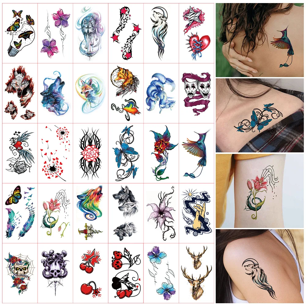 Waterproof Temporary Tattoo Sticker for Men and Women General Simulation Fake Tattoo Permanent SCAR Covering Temporary Sticker