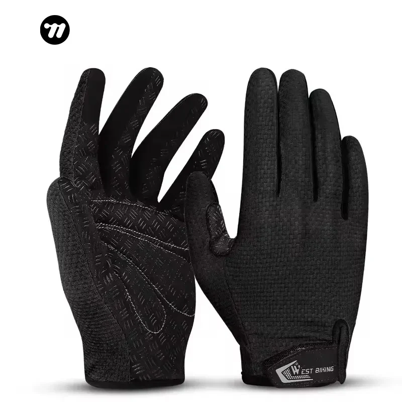 

WEST BIKING вязаные перчатки с сенсорным экраном и полным пальцем, велосипедные перчатки, MTB велосипедные зимние теплые водонепроницаемые велосипедные перчатки на заказ