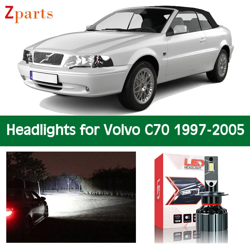 Car Lamps For Volvo C70 1997 - 2005 LED Headlights Headlamp Light Bulbs 10000 Lumen Canbus Lighting Lamp Front Lights Accessorie