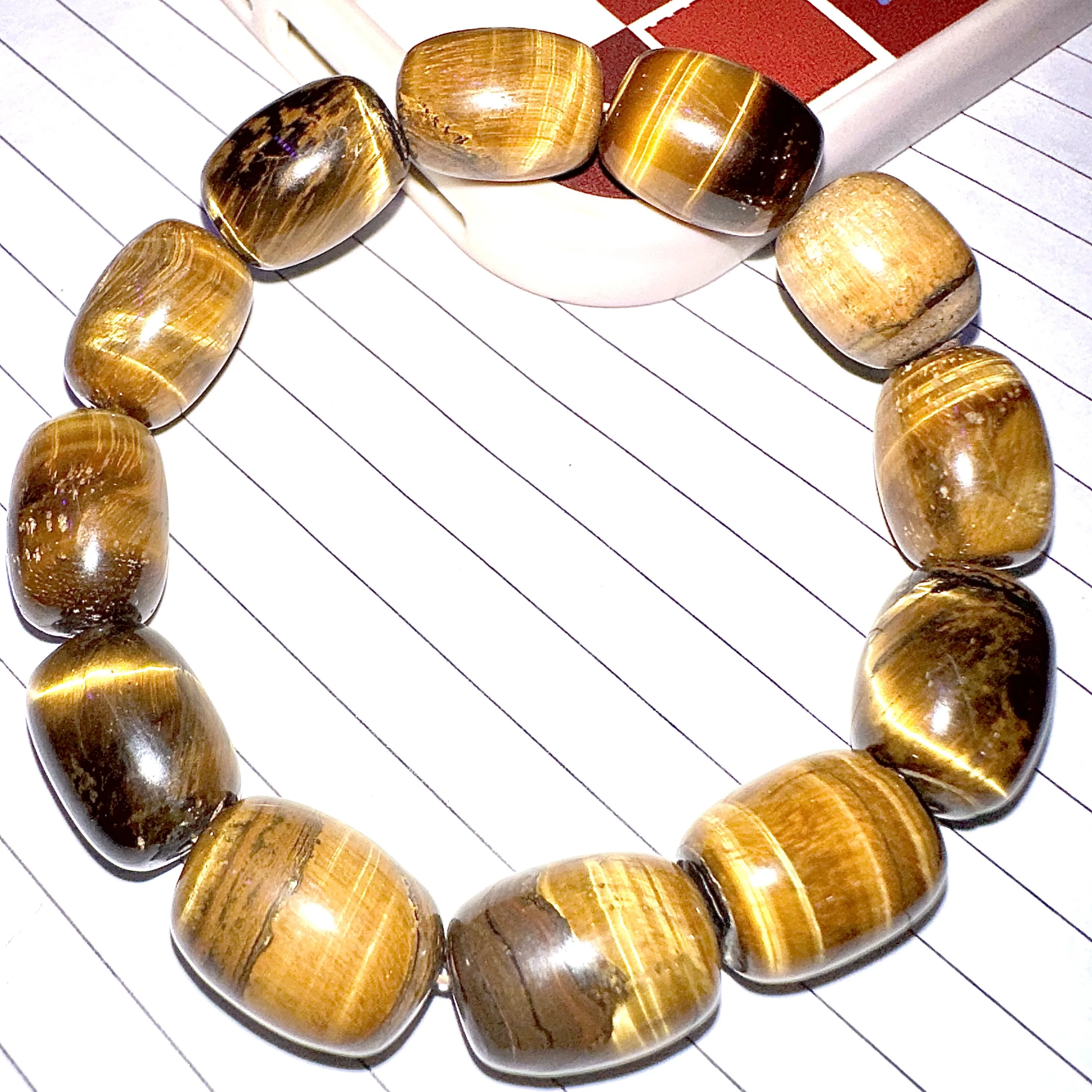 Yellow Tiger‘s eye Barrel Stone Bracelets for Women 2023 Cute Jewelry Big Crystal Stones Bracelet Amulet 12x16mm Free Shipping