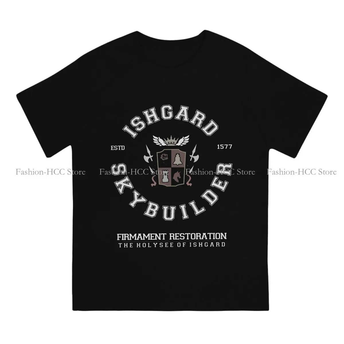 Skybuilders Ishgard Restoration FFXIV O Neck TShirt Final Fantasy Cid Game Classic Polyester T Shirt Man's Clothes Fashion