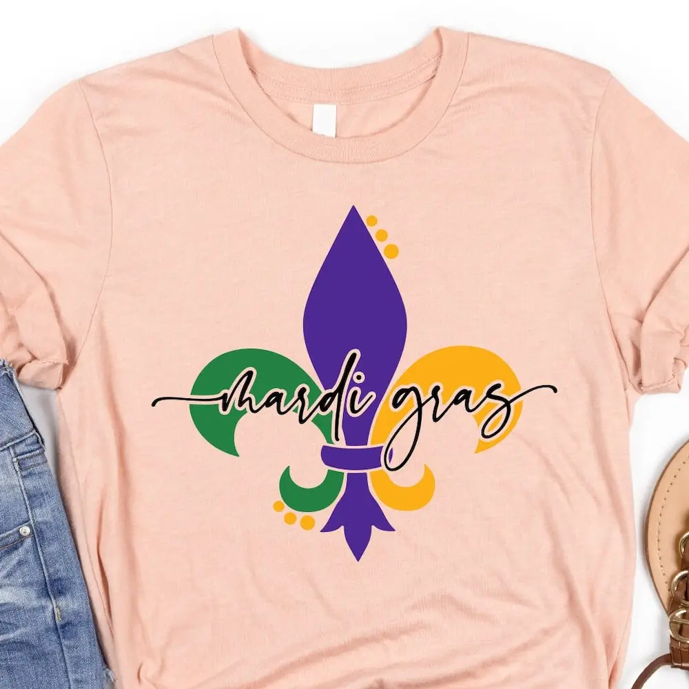 Mardi Gras Fleur De Lis Symbol T Shirt Carnival Lover Grass Carnaval Vibes