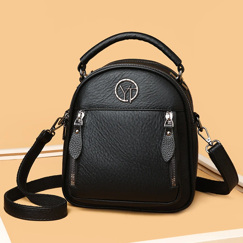 

2025 New Luxury Women Shoulder Bag Soft PU Leather Dual Zipper design Small Handbag Fashion Retro Style Casual Handbag For Women