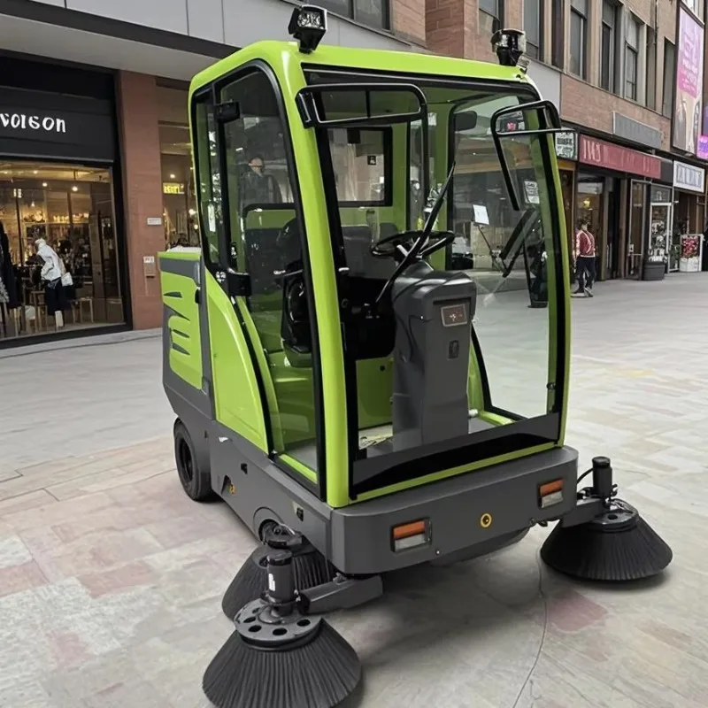 Industrial 3-Wheeled Electric Road Sweeper Truck - usage example