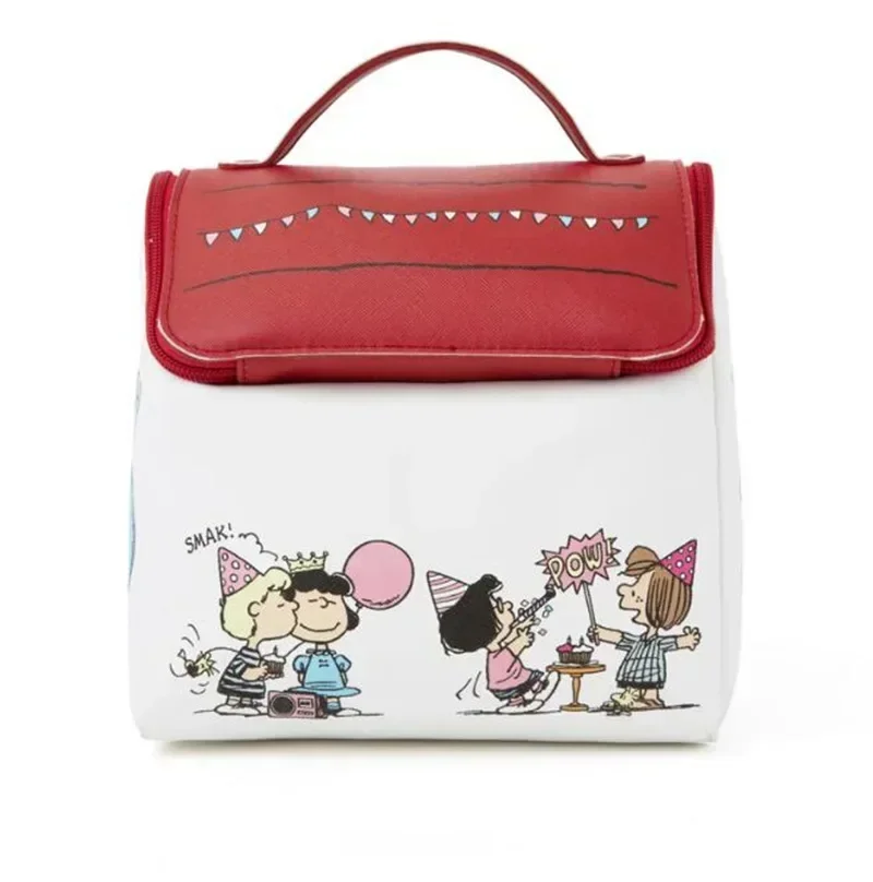 Snoopy-Bolsa de cosméticos para inodoro de gran capacidad, bolso nuevo, bolsa de maquillaje para niña, bolsa de almacenamiento de viaje de PU