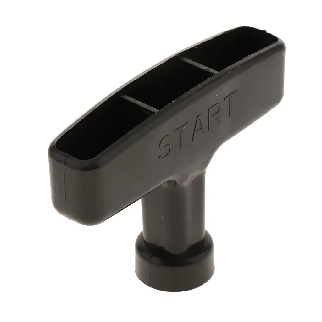 Starter Pull Handle Plastic Black Gardening Tool Replacement Part for String Trimmer and Chainsaw
