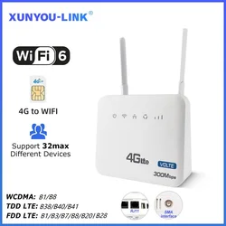 Router 4G SIM WiFi 300Mbps Move Modem Interfejs antenowy SMA z interfejsem linii telefonicznej RJ11 dla Europy Afryki Azja Ameryka