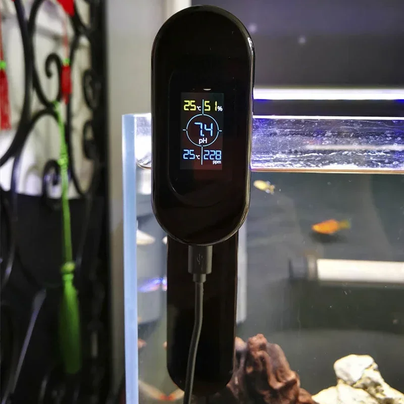 

CE/ROHS certified 5 in 1 Temp/PH/S/Air Temp/Humidity Tester WIFI wireless ph meter Fish Tank