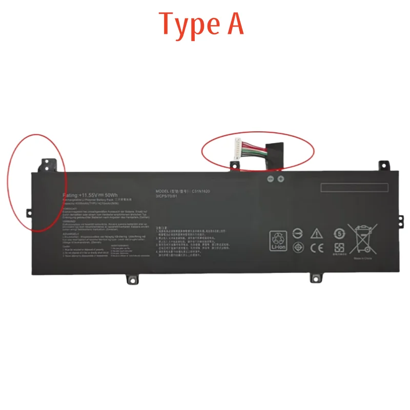 11.55V 50Wh New Laptop Battery C31N1620 for ASUS ZenBook UX430 UX430UA UX430UN UX430UQ UX430UQ-GV015T PRO PU404 PU404UF C31PoCH