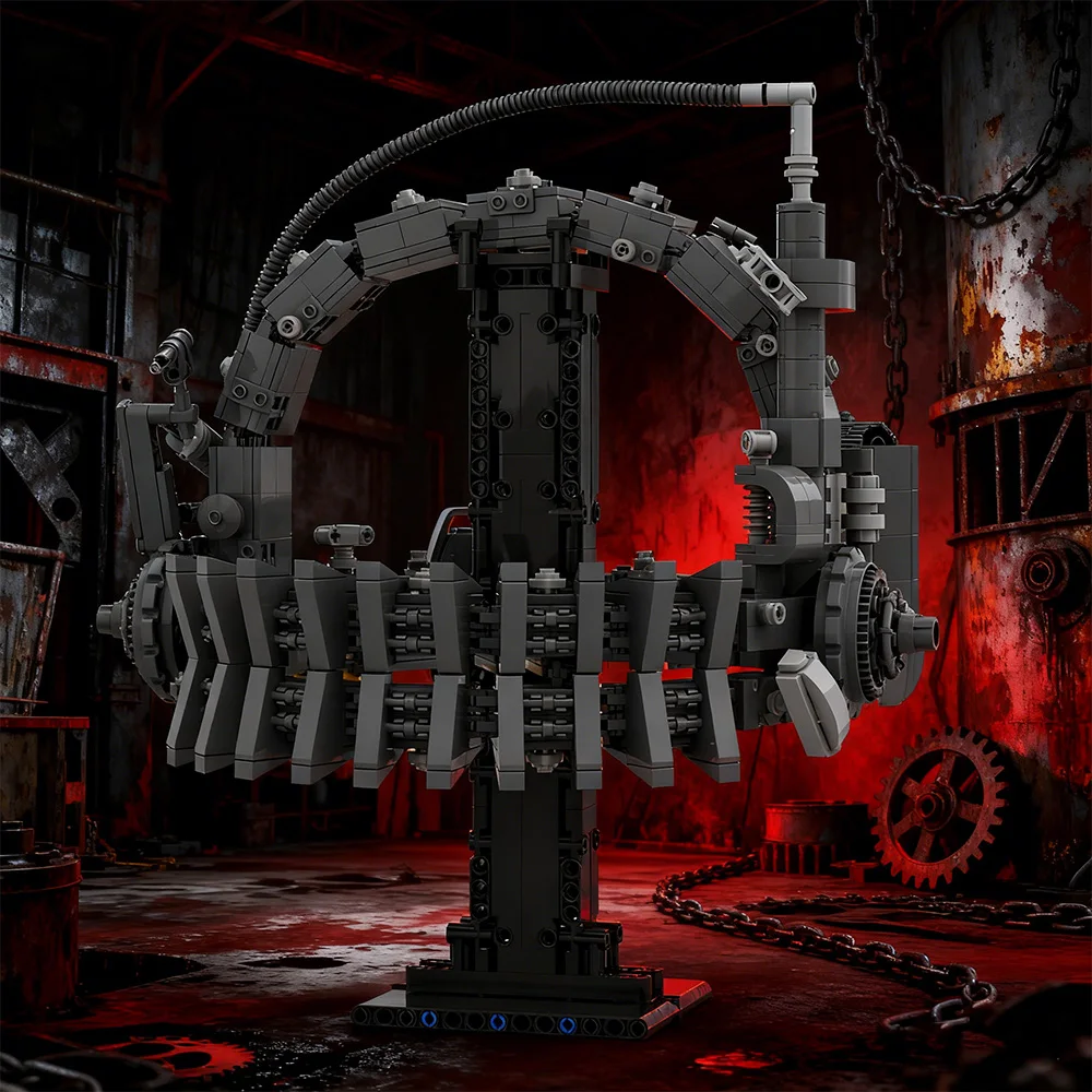 Gobricks MOC scies jeu d'horreur blocs de construction modèle boucle piège briques pointes casques bricolage assemblé jouet pour enfants cadeau