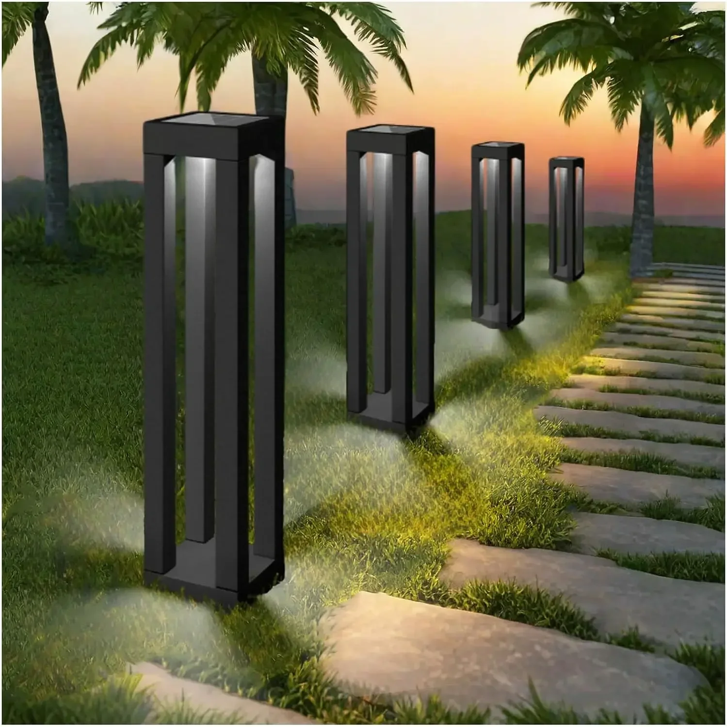 Solar Floor Lamps Outdoor Decor Lanterns Waterproof Deck Lights for Outside