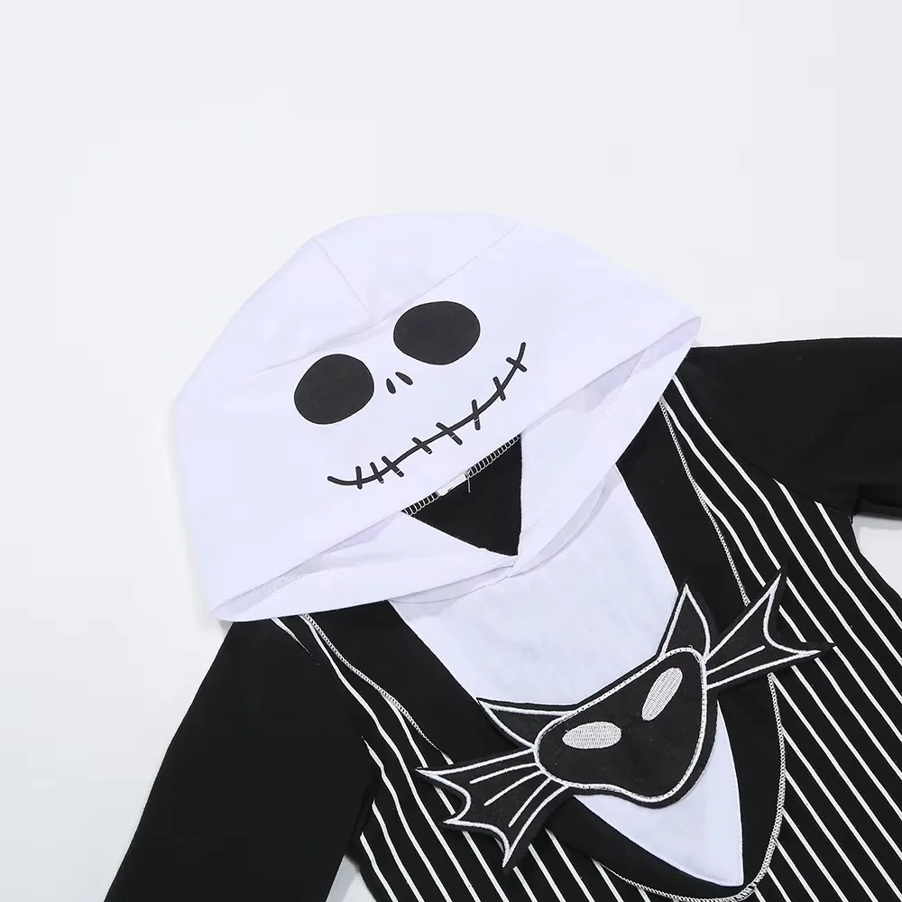 Baby Boys Hooded Romper Halloween Cosplay Jack Horror Nightmare Jumpsuits Costume Christmas Children Carnival Party Boy Clothes view 4