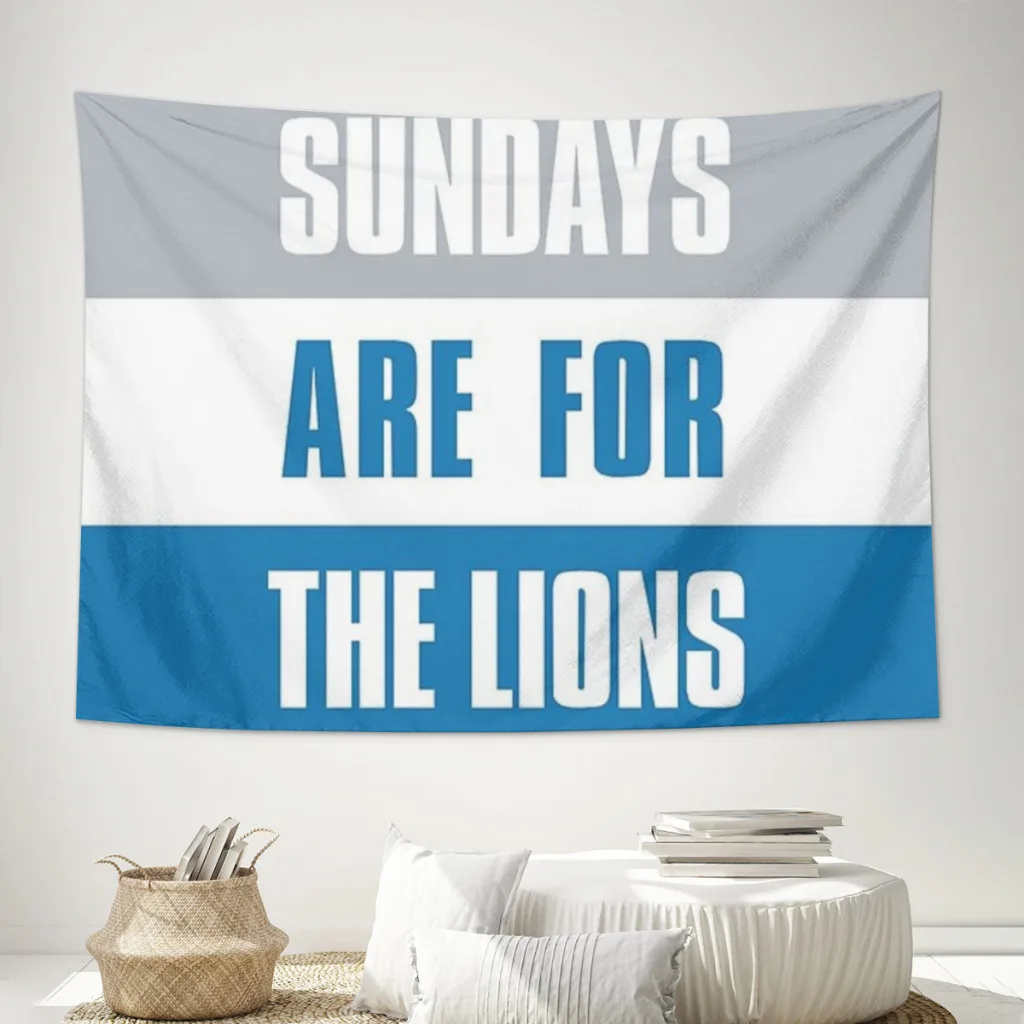 Sundays are for The Lions, Detroit Wall Hanging Tapestry Home Wall Decoration