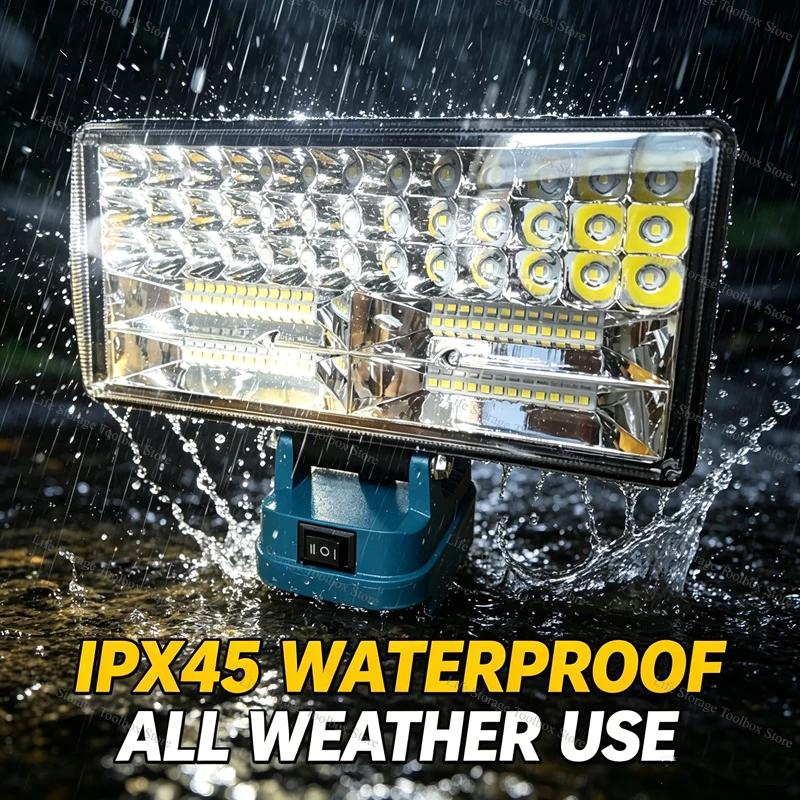 

90W LED Work Light for Makita 18V Battery BL1850 BL1860 LED Spotlight - 9000LM Cordless Jobsite Flood Light USB Charging Port
