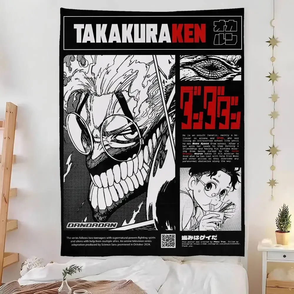 Anime D-Dandadan Ken T-Takakura Tapestry Bedroom Living Bar Garden Outdoor Microfiber festival Decoration Background Art Banner