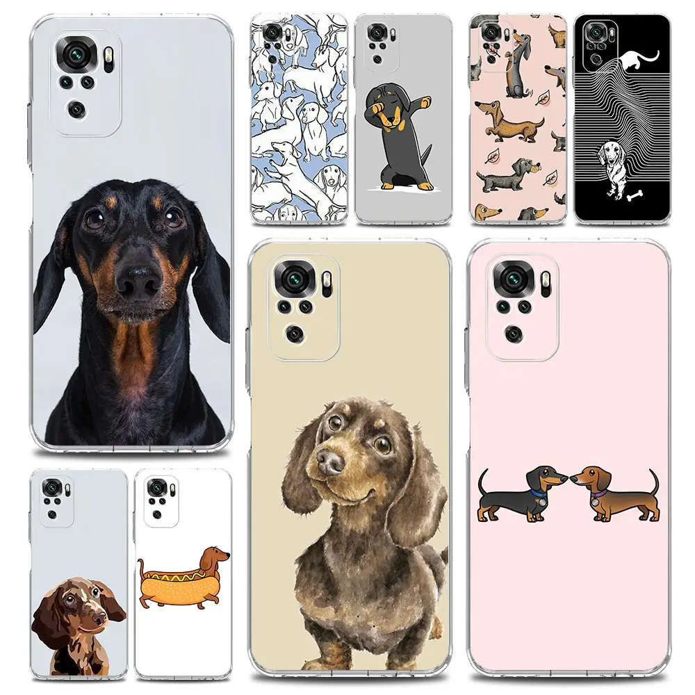 Dachshund Sausage Dog Phone Case For Xiaomi Redmi Note 13 12 5G 9S 9 8 10 11 Pro 4G 9T 13C 12C 10C 9C 9A 7 Clear Silicone Cover