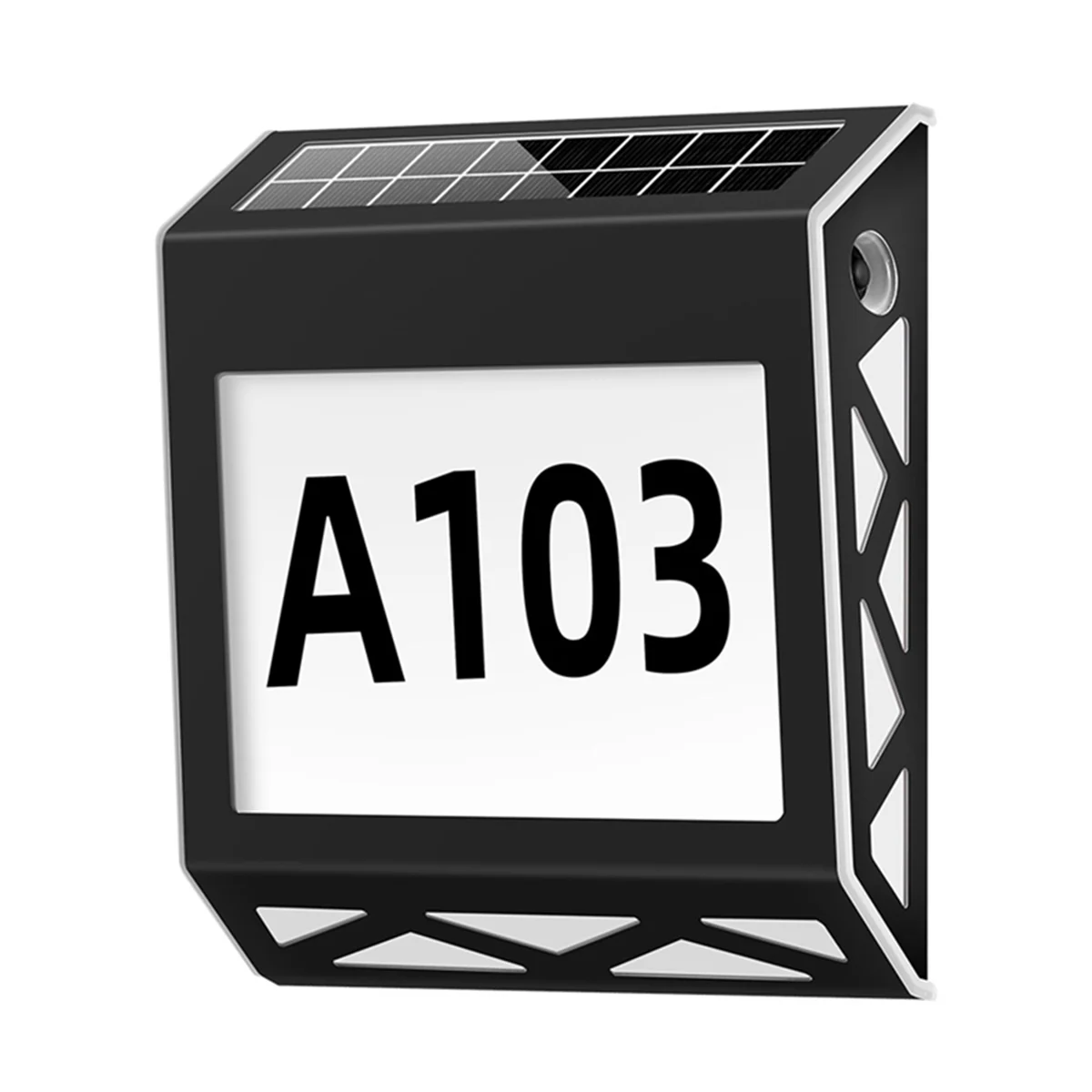 ABBO-Waterproof Street Sign Solar Digital House Light Number Wall Light Address Sign Number Plate Suitable for Garden A