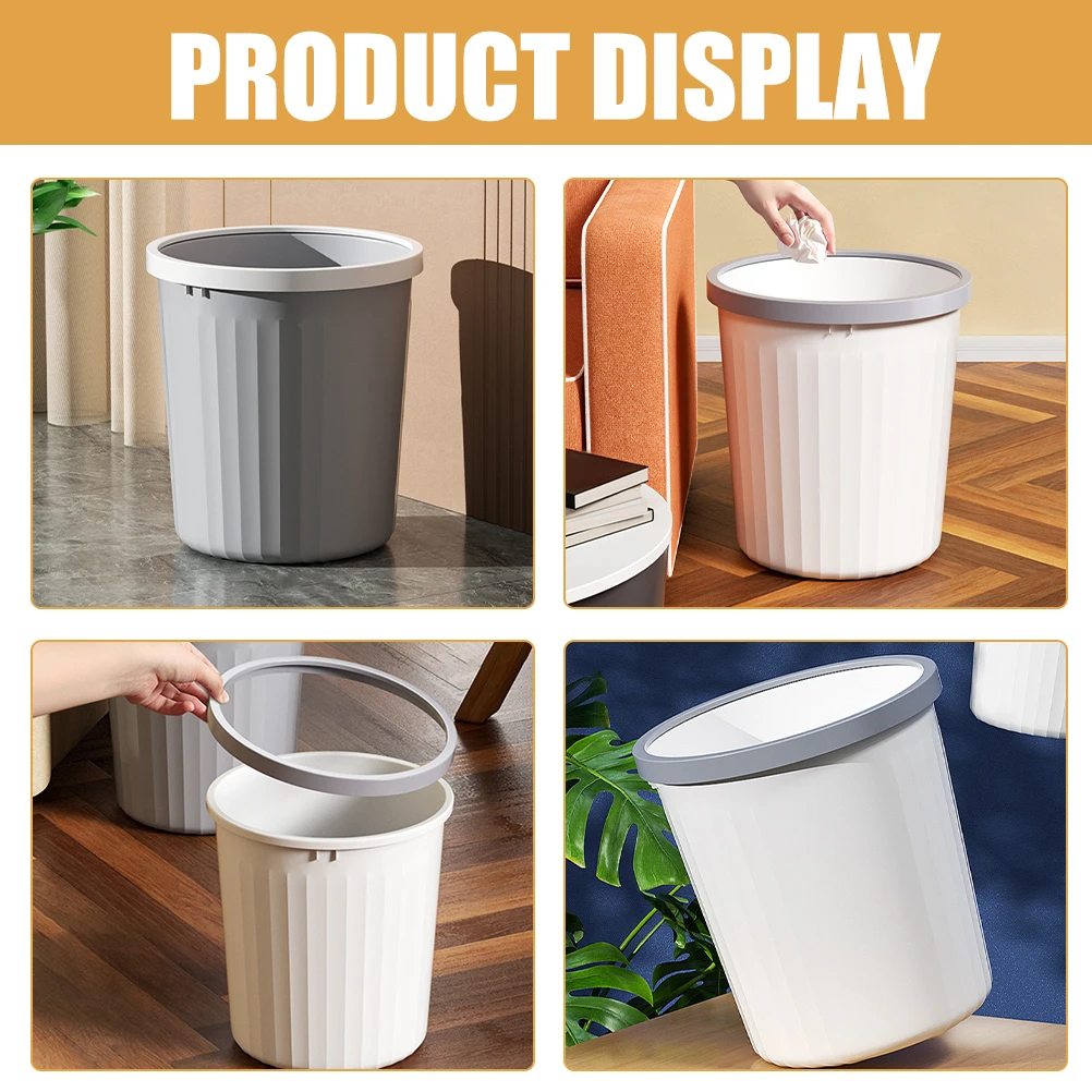 

2pcs Rectangular Plastic Trash Can Simple Design Bedroom Bathroom Kitchen Garbage Bin Household Waste Container For Home Office