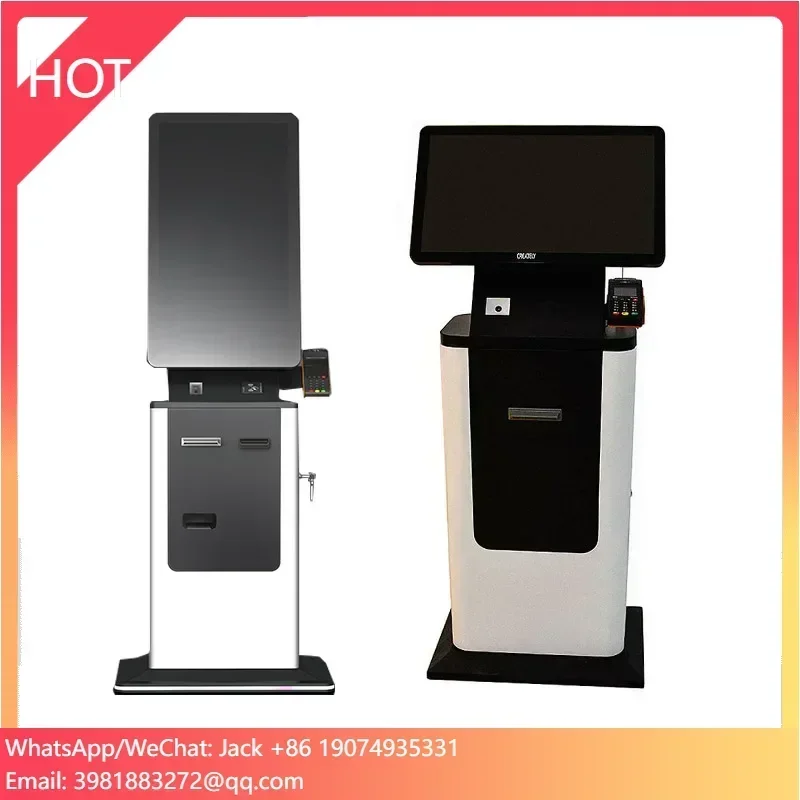 Crtly 27 Inch Customized Self Service Information Check In Kiosk With Card Dispenser For Hotel Car Park Check In Kiosk