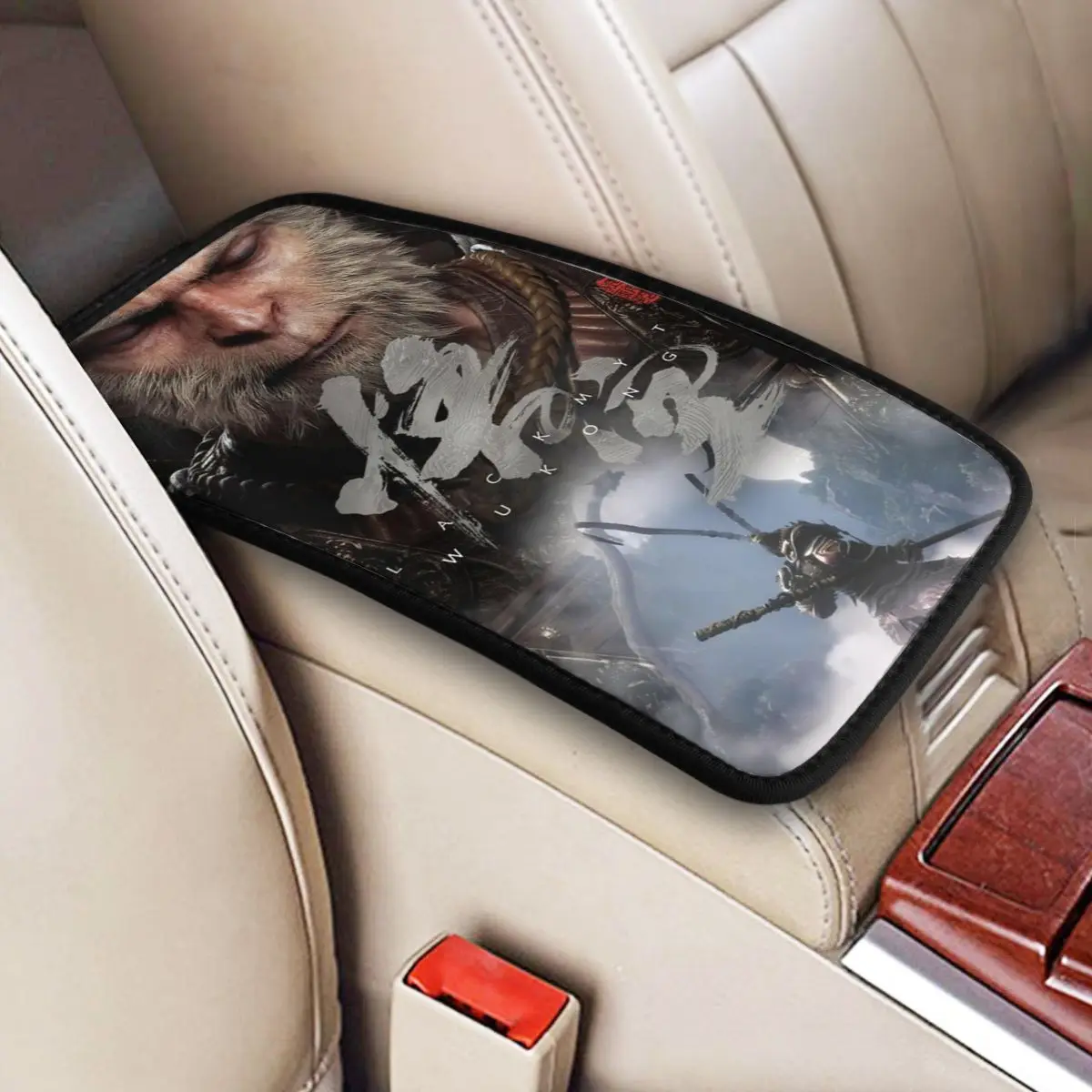 Black Myth Wukong Car Armrest Cover Mat Video Games Universal Center Console Cover Pad Four Seasons Car Interior Cushion