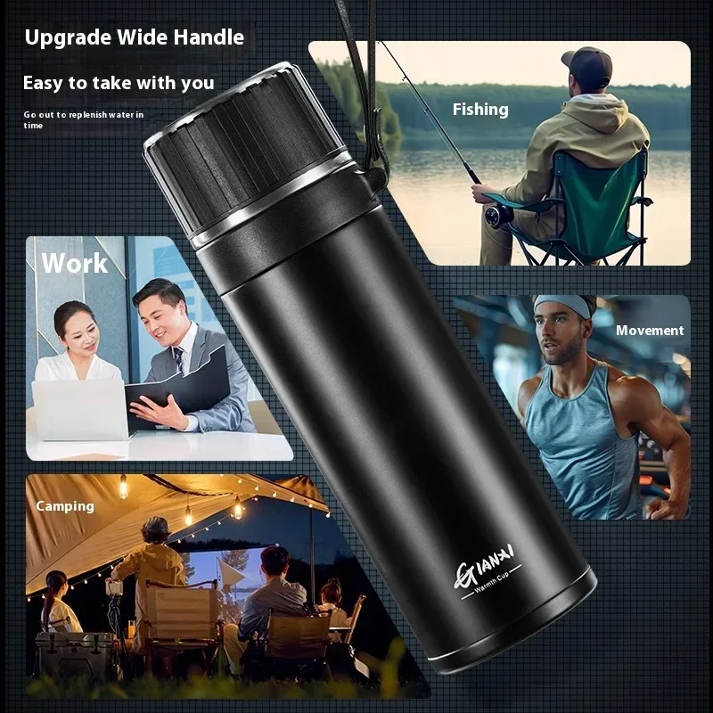 GIANXI ترمس من الفولاذ المقاوم للصدأ زجاجة الحد الأدنى نمط المحمولة الحرارية الباردة العزل زجاجة ماء قوارير فراغ عالية السعة