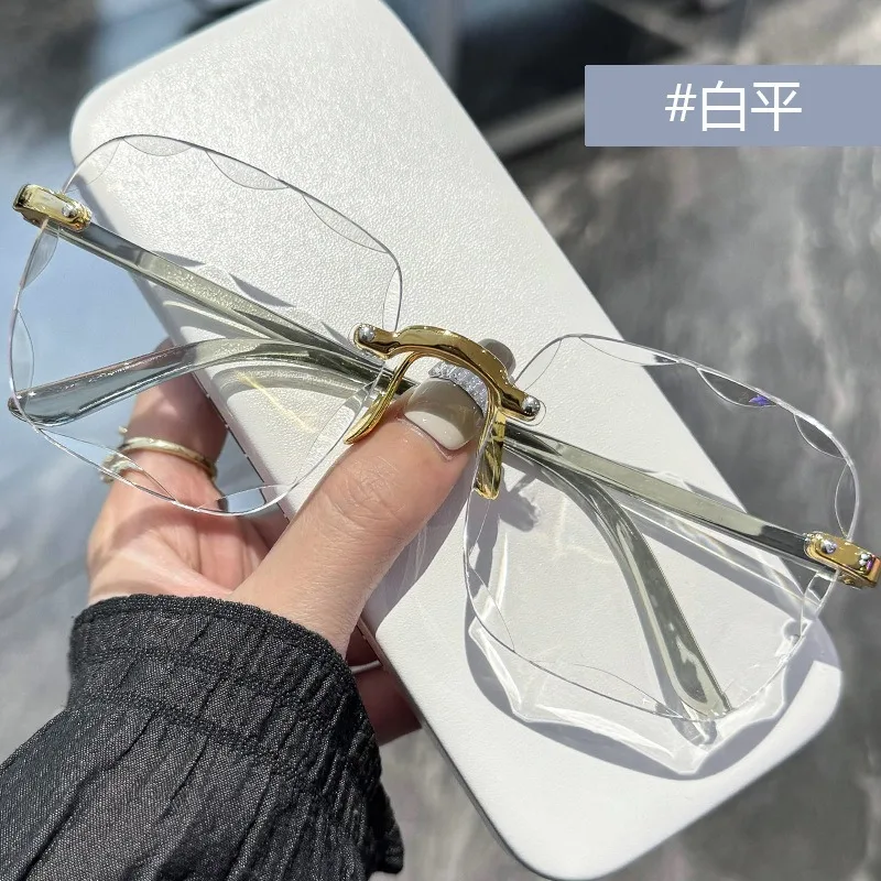 

Square Sunglasses Woman Fashion Rimless Gradient Sun Glasses Brand Designer Ladies Frameless Gradient Mirror Shades Eyeglasses