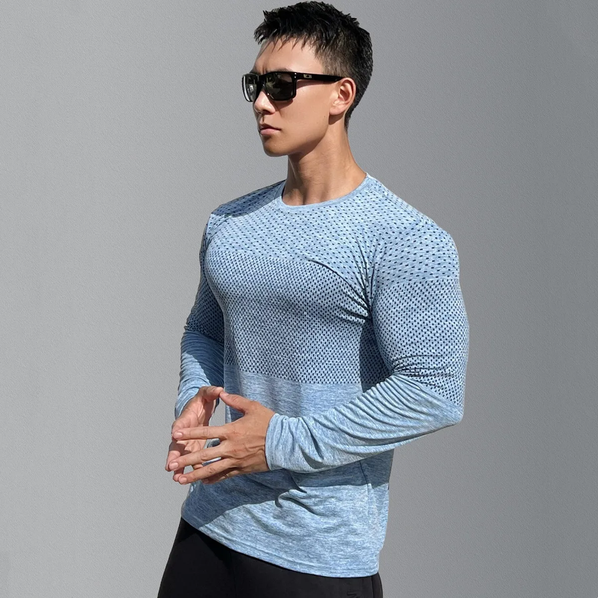 Men Autumn Long Sleeve T-shirt Gym Fitness Training Bodybuilding Tees Tops Male Running Sport men Shirts Men T-shirt