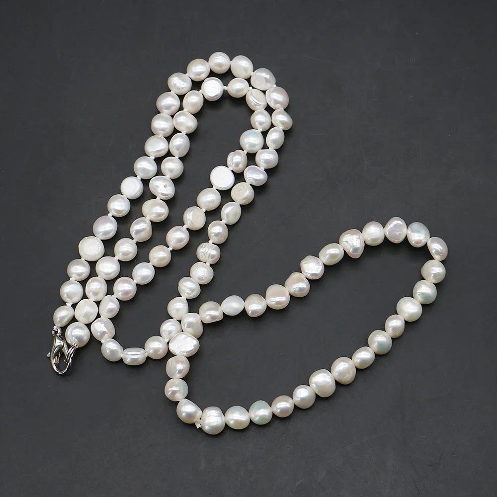 6-7mm White Natural Freshwater Baroque Pearl Necklace And Bracelet Set Ideal For Fashionable Women Party Banquet Jewelry Gifts