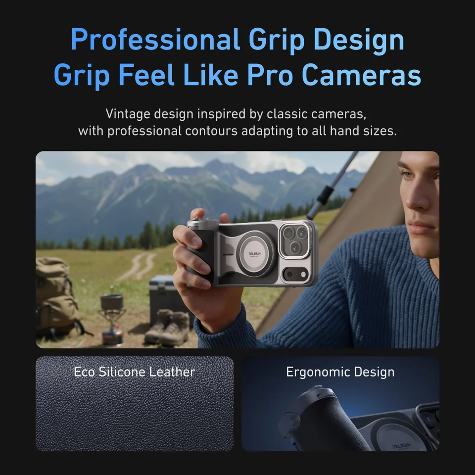 TELESIN Magnetic Master Grip Kit for iPhone 17 Pro ProMax Phone