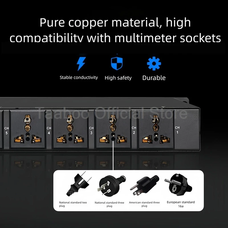 110-250V 6000W Power Sequencer 8+2 Channels Audio System Manager Dual Filter 2000W Per Outlet USB For Stage DJ Karaoke Studio