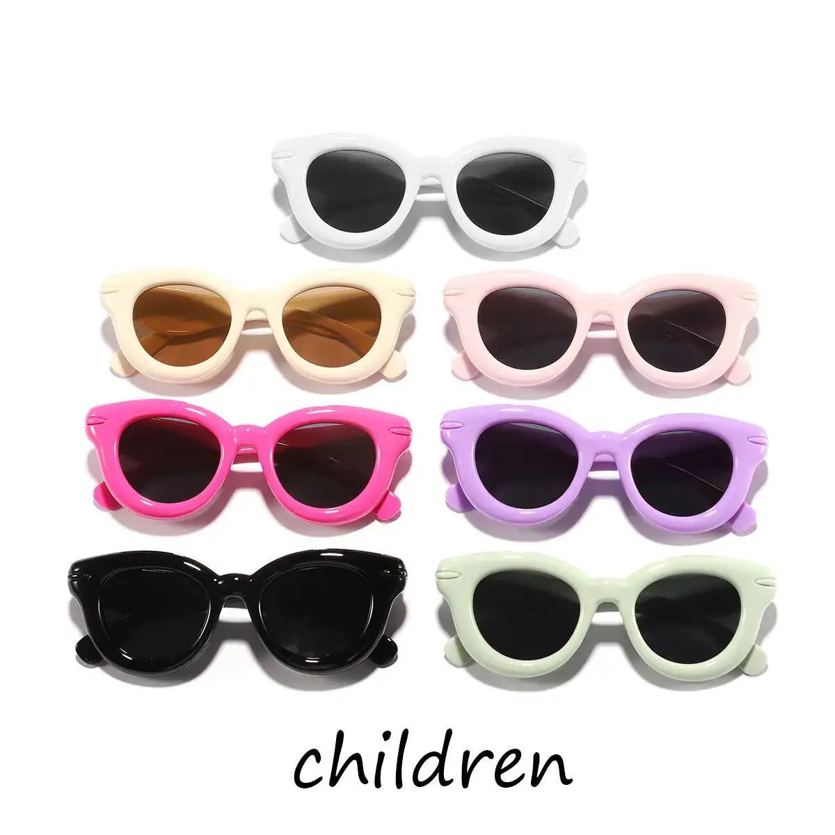 2026 Neue Bubble-Rundrahmen-Sonnenbrille in Bonbonfarben für Kinder, Eltern-Kind-Version, Baby-Sonnenbrille, personalisierte Kinder-Sonnenbrille