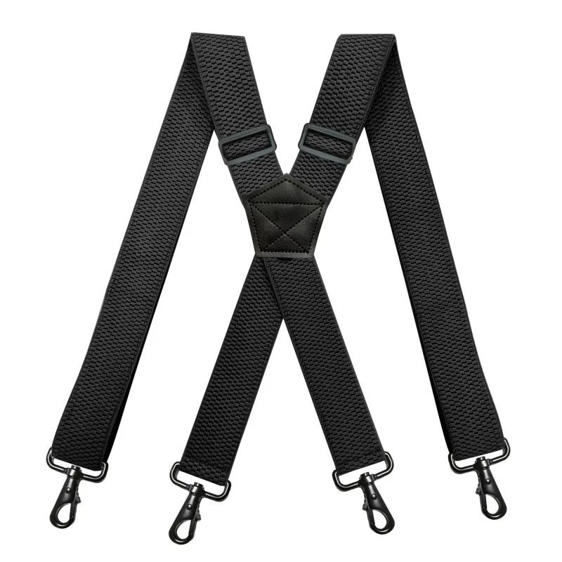 남성용 멜빵 X 스타일 브레이스 버클 Suspensorio Tirantes Hombre 탄성 스트랩 블랙 후크 아버지의 선물 3.8*120CM