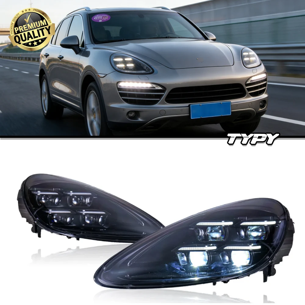 

TYPY Car Accessories For Porsche Cayenne Headlights 2011-2014 958.1 LED Matrix Head Lamps Upgrade 2024 Style