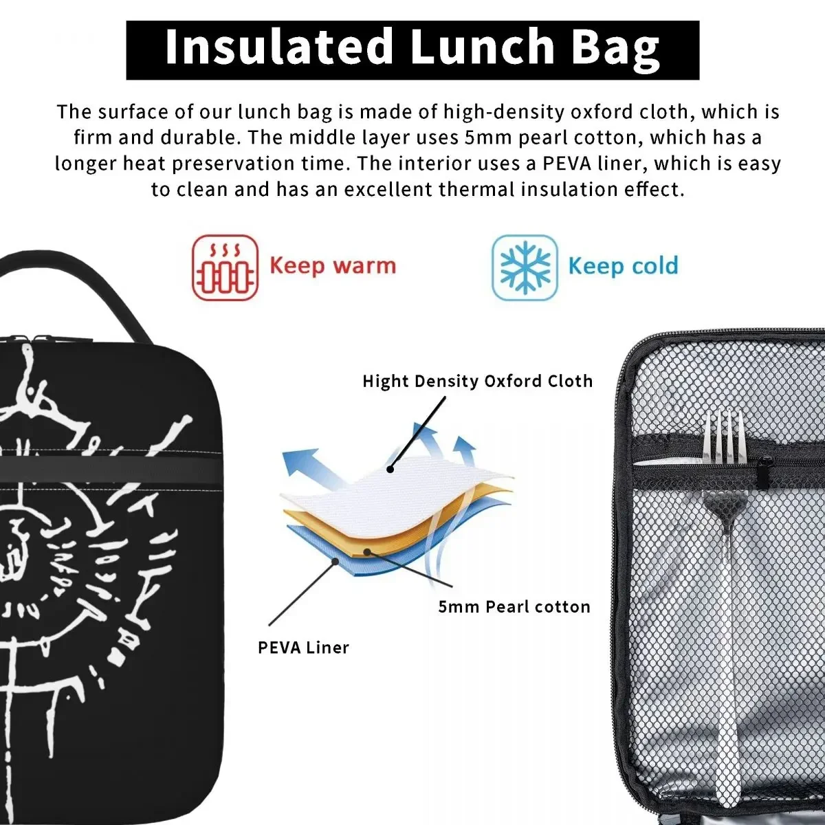 Adventure Awaits Astarion Baldur's Gate 3 Fan Gamer Merch Insulated Lunch Bag Lunch Container Portable  Cooler Thermal Lunch Box