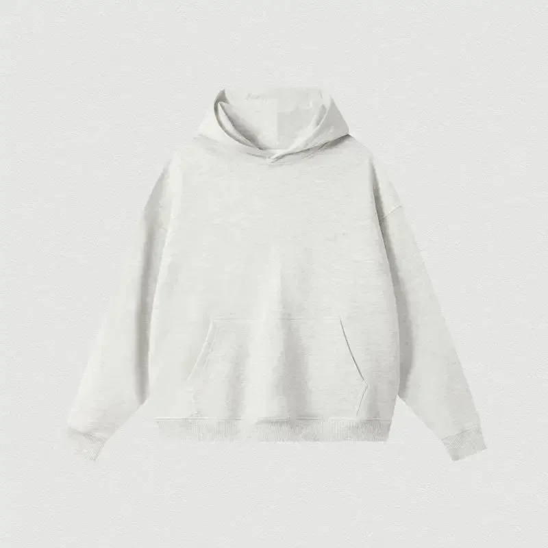 400GSM Oversized Frency Terry  Autumn Winter Casual Cotton Men Woven High Quality Top Solid Color Hoodies Sweatshirt Streatwear