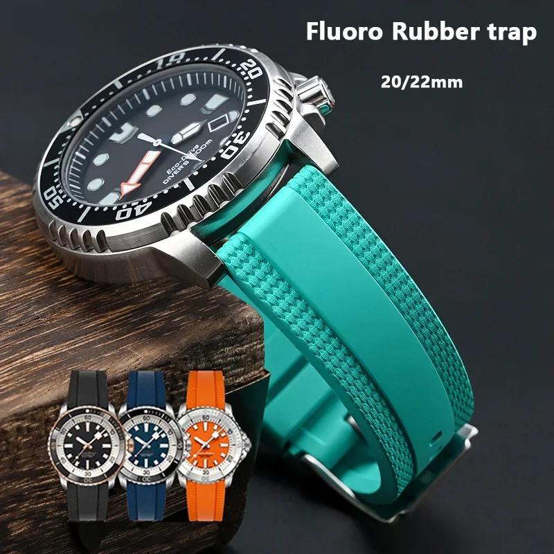 Universal Fluoro Rubber 20mm 22mm Strap for Breitling New Super Ocean Avenger Replace Men Sport Waterproof Watch Band Bracelet