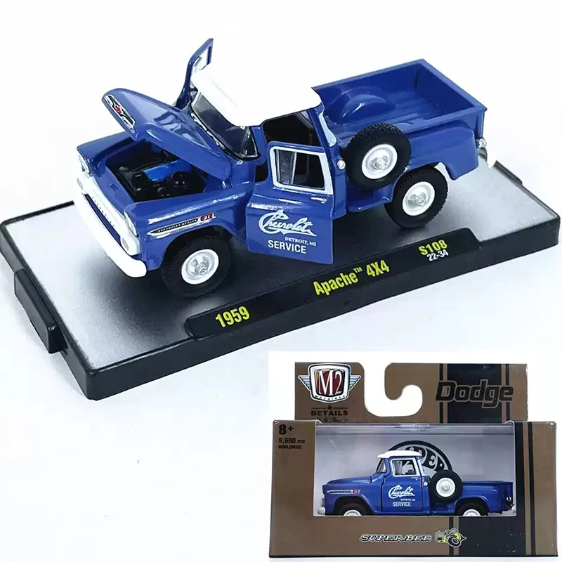

M2 1:64 Scale 1959 Apache 4x4 Alloy Car Model Static Collection Decorated Holiday Gifts Toys