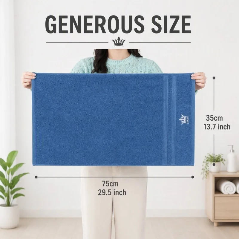 6Pcs Cotton Towel Set 35x75cm Embroidered Pattern Face Towel Absorbent Wash Cloth Soft Skin-Friendly Hand Towels for Home, Hotel