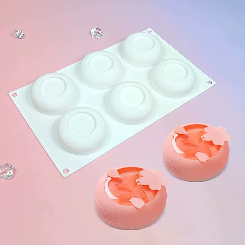 6-Cavity Flower-Shaped Silicone Cake Molds French Mousse Cake Molds Home Baking Tools Kitchen Styling And Baking Supplies