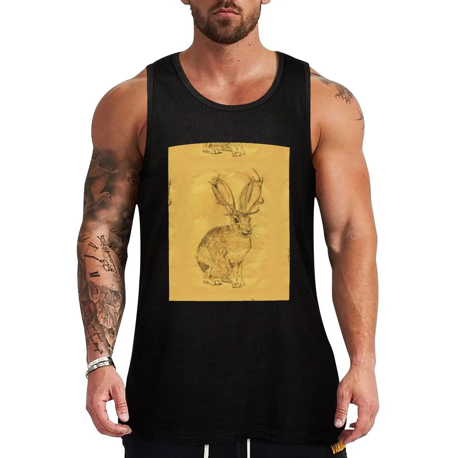 

Beware the Jackalope - Vintage Tank Top Moisture Wicking Sports Tank Top Running Workout Shirt