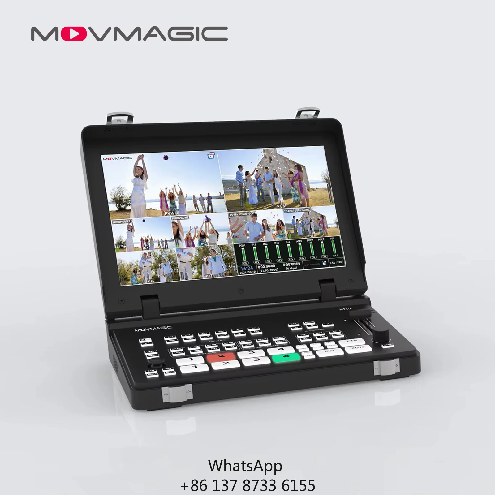 Movmagic 5 Channel HD MI Video Switcher 10.1 Inch Foldable Vision Mixer With 8 Layer Ability