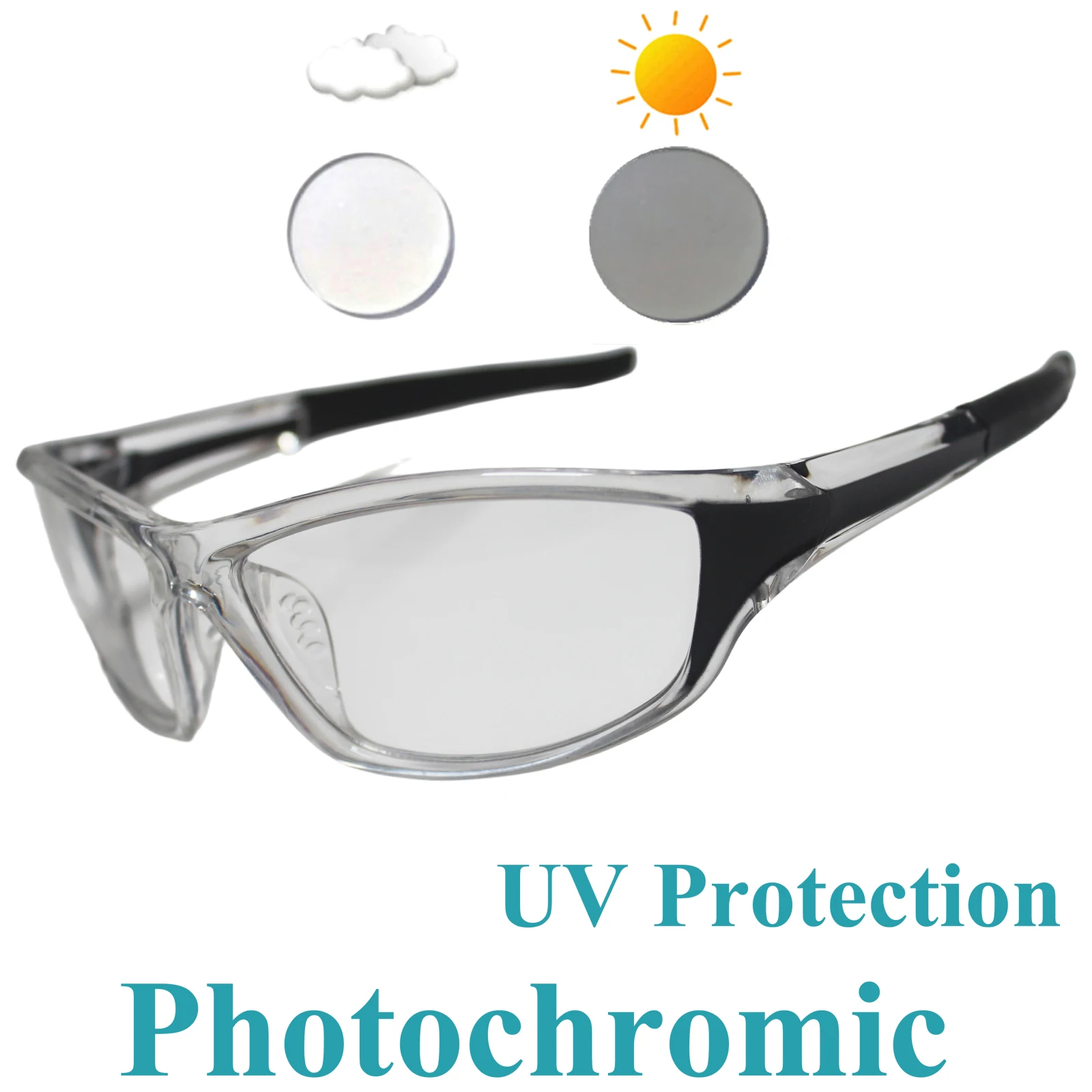 Photochrome Fahrradbrille Fahrrad-Eyewear für Männer und Frauen MTB Bike Baseball Sportsonnenbrille Wander- Angler- und Laufbrille – Detail 2