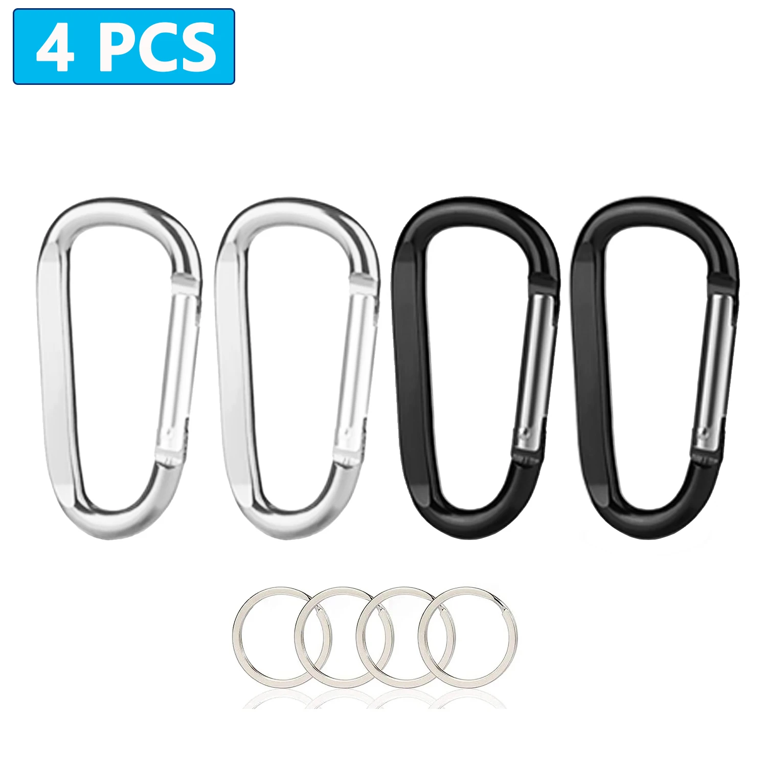 Mousqueton en aluminium, porte-clés, mousqueton à ressort, escalade, SFP, hamacs, randonnée, camping, 4 pièces, 6 pièces