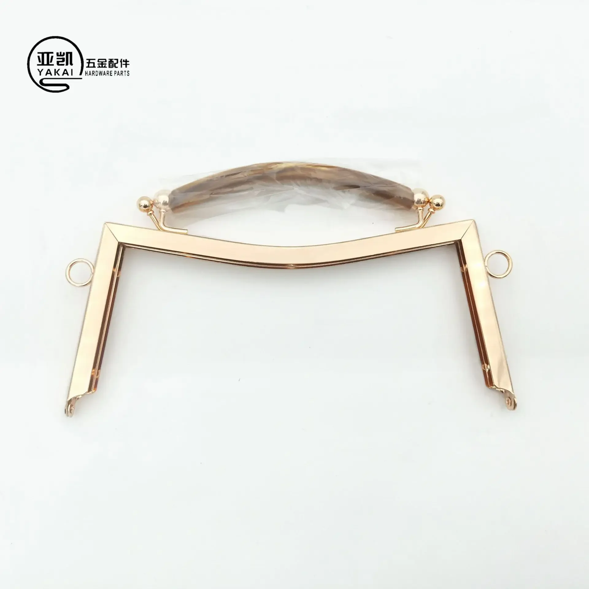 High Quality 20.5CM Concave Smooth Metal Clasp Sewing DIY Handmade Clutch Frame For Bags With Silicone Handles Purse Accessories