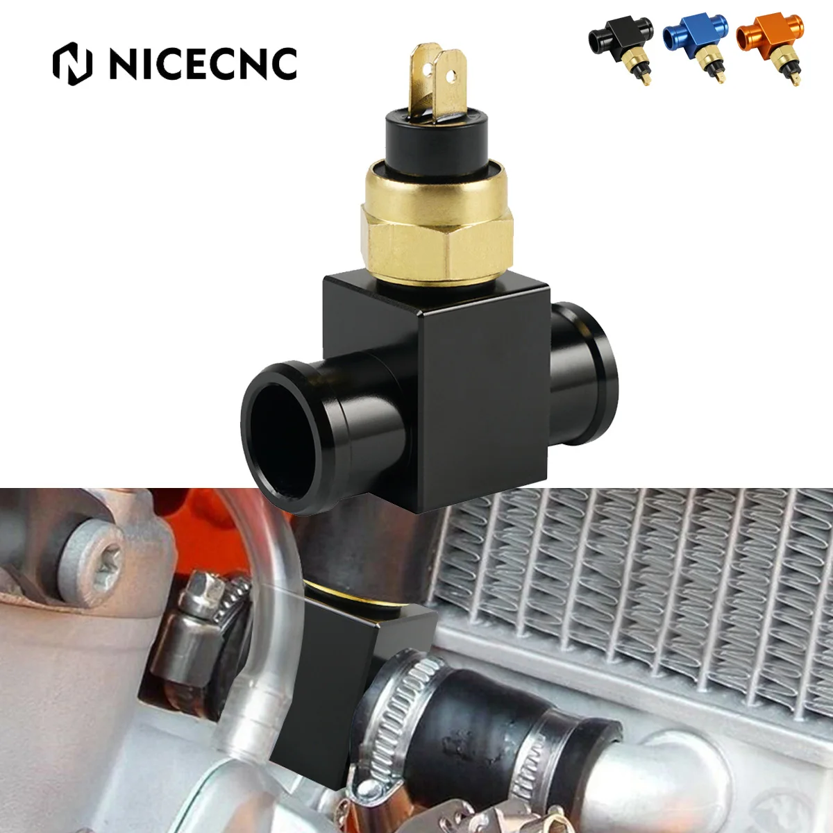 NiceCNC For Beta RR 300 Xtrainer 300 RR 125 250 300 350 390 400 430 450 498 M14x1.5 mm Radiator Fan Temperature Switch Connector