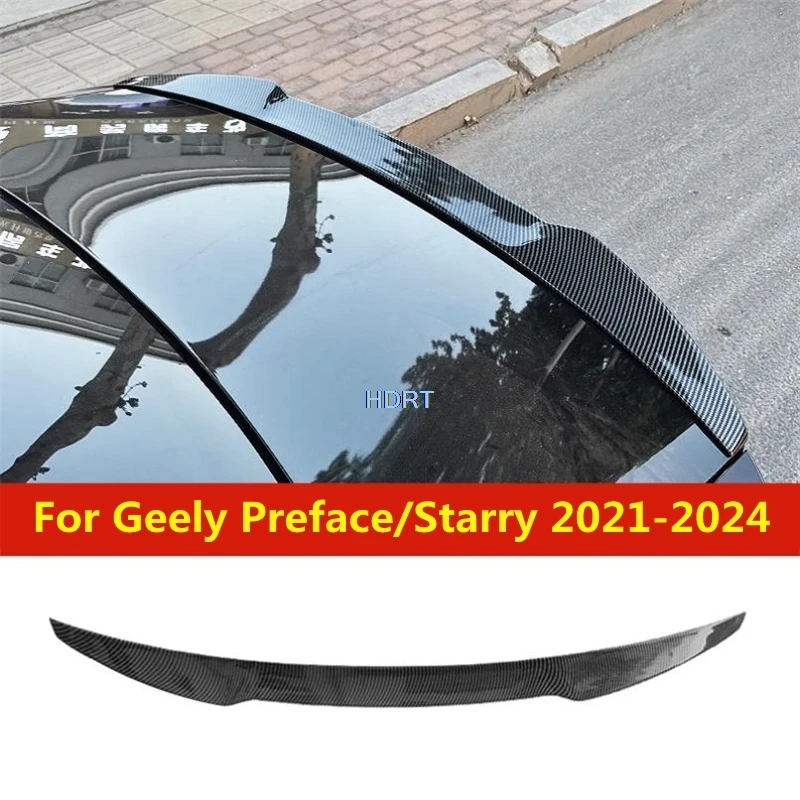 

Car Style Roof Fixed Wind Tail Wing Rear Trunk Spoiler Cover Protector Decoration Accessories For Geely Preface/Starry 2021-2024