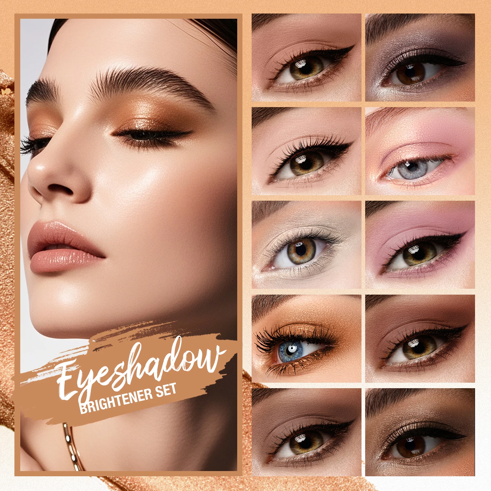 Multi functional double head eye shadow stick, shiny, easy to apply, smooth, lasting, natural makeup effect