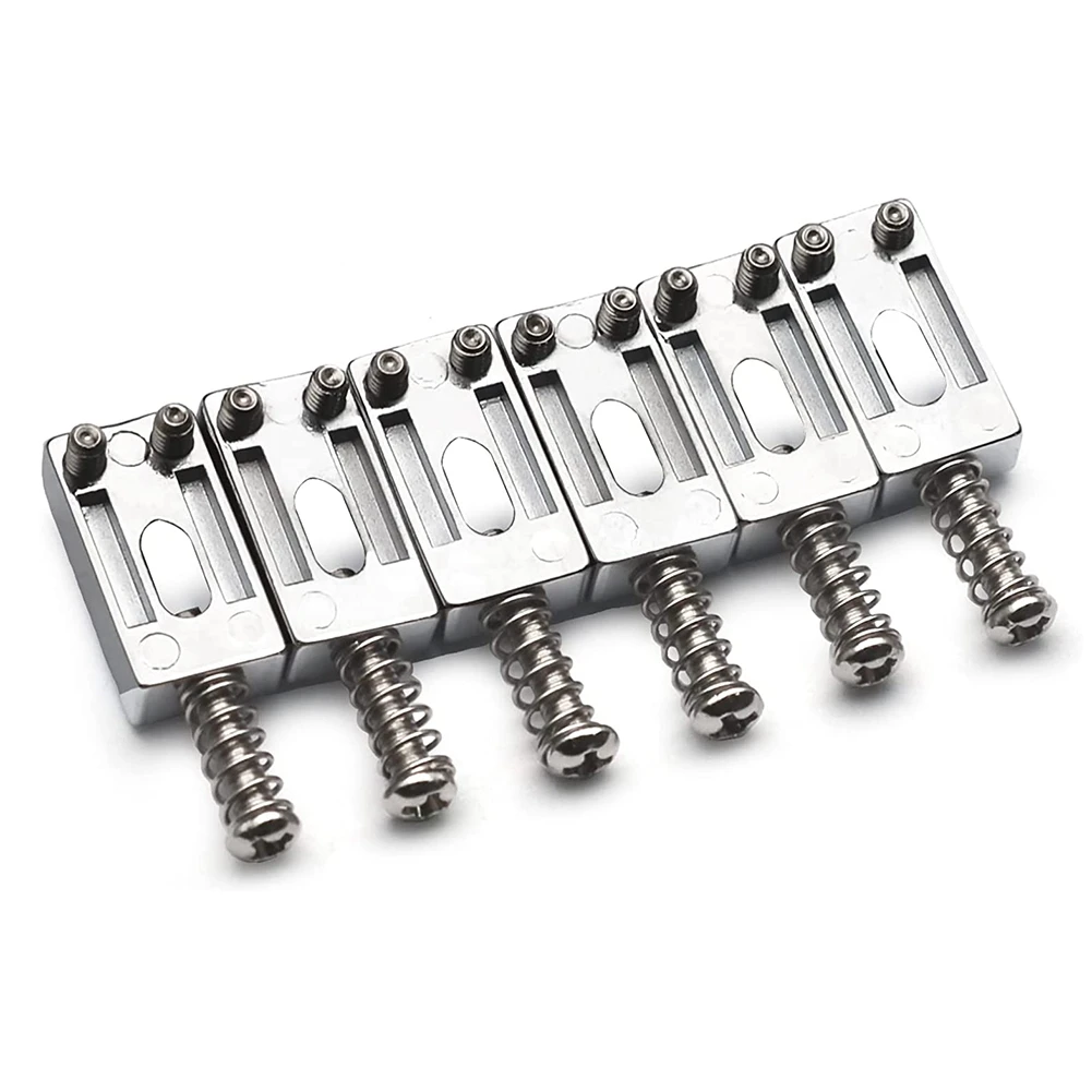 10.5 มม.กีตาร์ Tremolo Bridge Saddles สําหรับ Fender Stratocaster Strat Telecaster Tele กีตาร์ไฟฟ้าอุปกรณ์เสริม, เงิน HGC